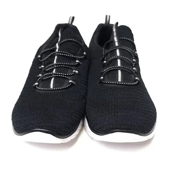 Athletic Works Women’s Bungee Sneakers Size 10 Odor Control Memory Foam Black​​ - Picture 2 of 9